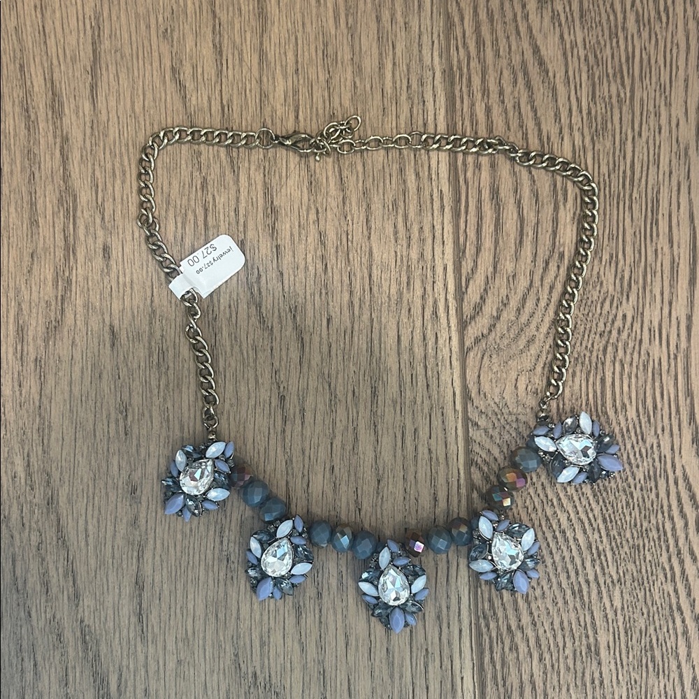 NWT Blue/purple and Gold statement Necklace